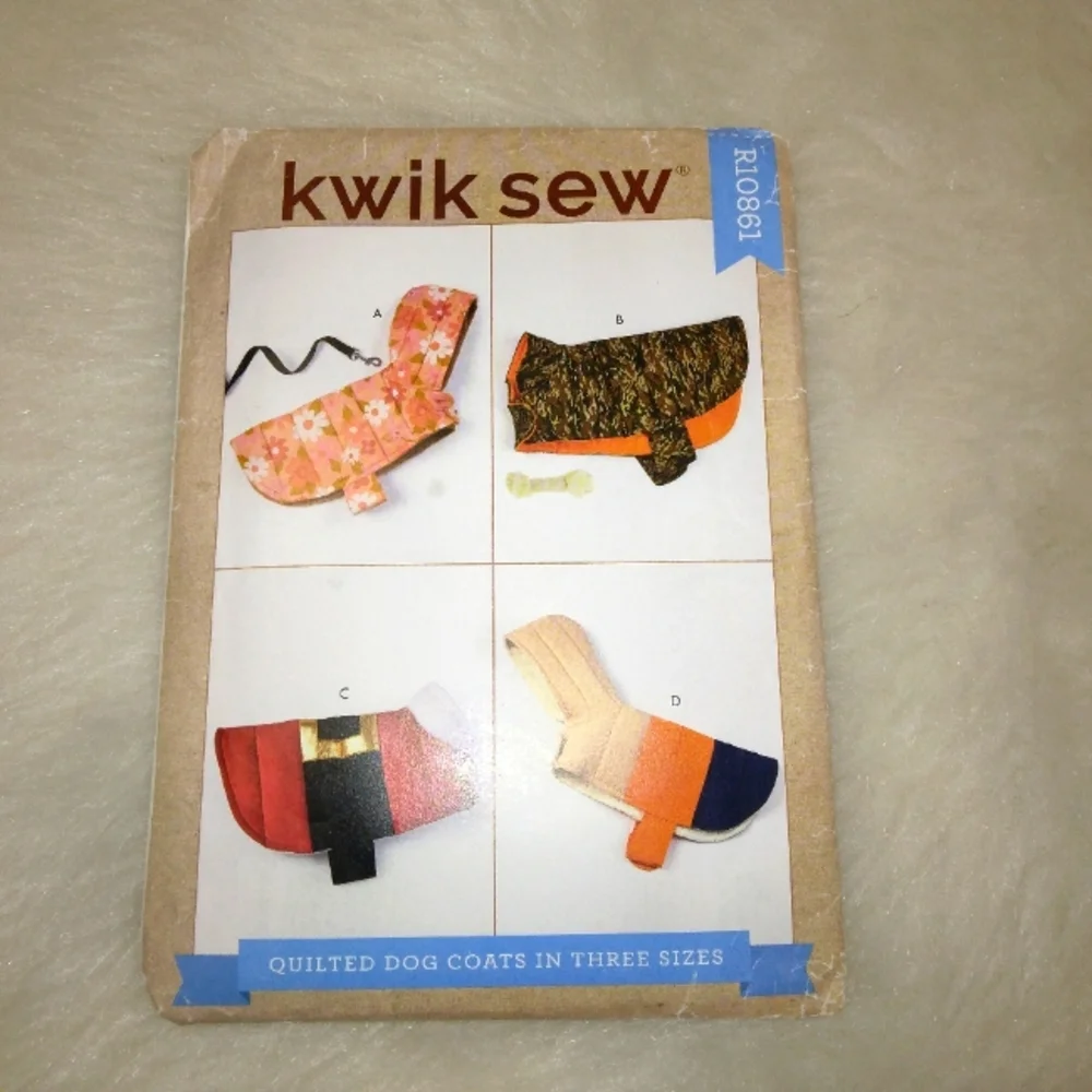 KWIK SEW R10861 Dog coats in 4 styles Size S-M-L